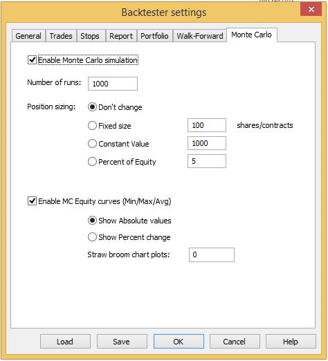 Backtester Settings