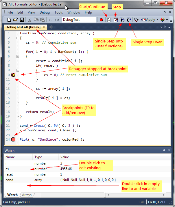 Debug-Amibroker-AFL-Code