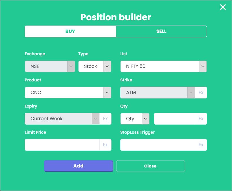 Tradetron-Position-Builder